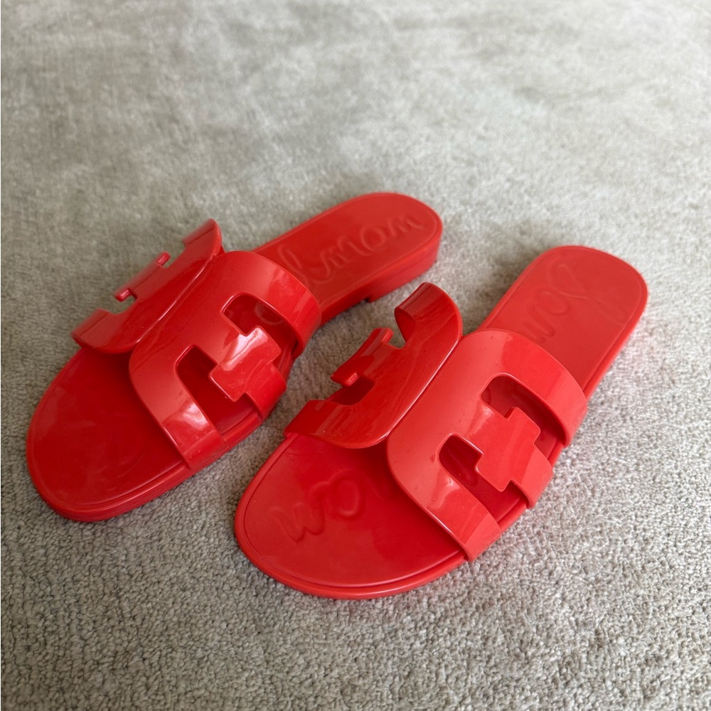 Sam Edelman Glossy Red Bay Jelly Slide Sandals